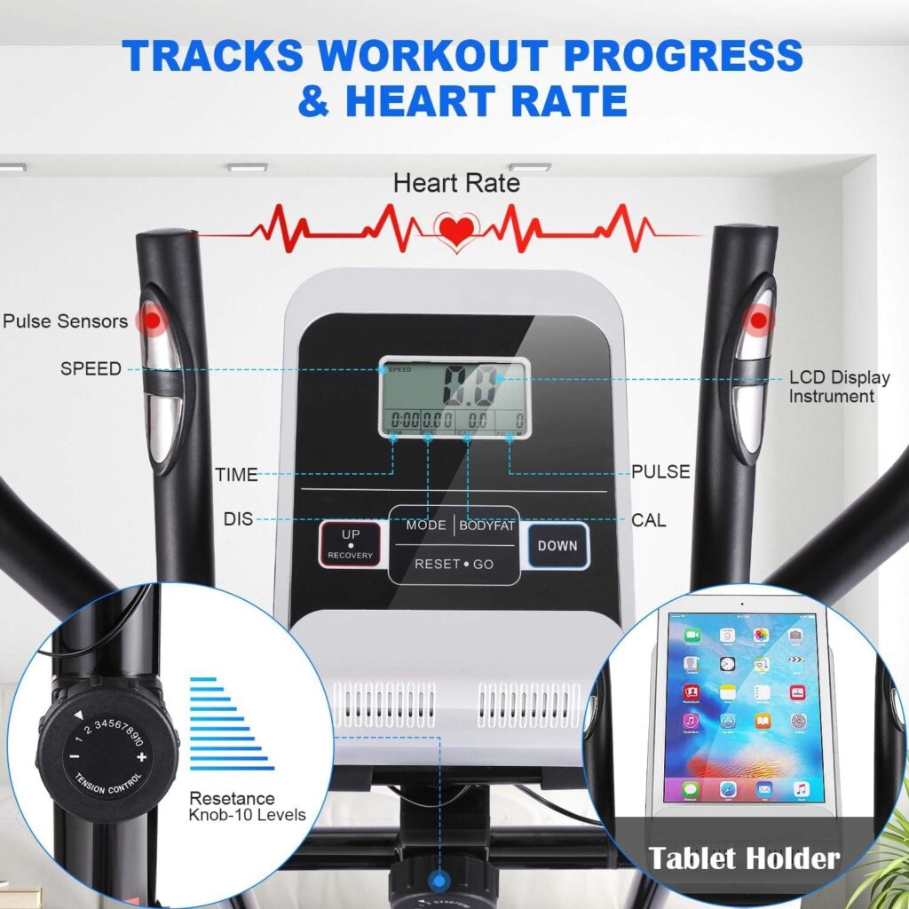 FUNMILY Heavy-Duty Elliptical Exercise Machine with APP