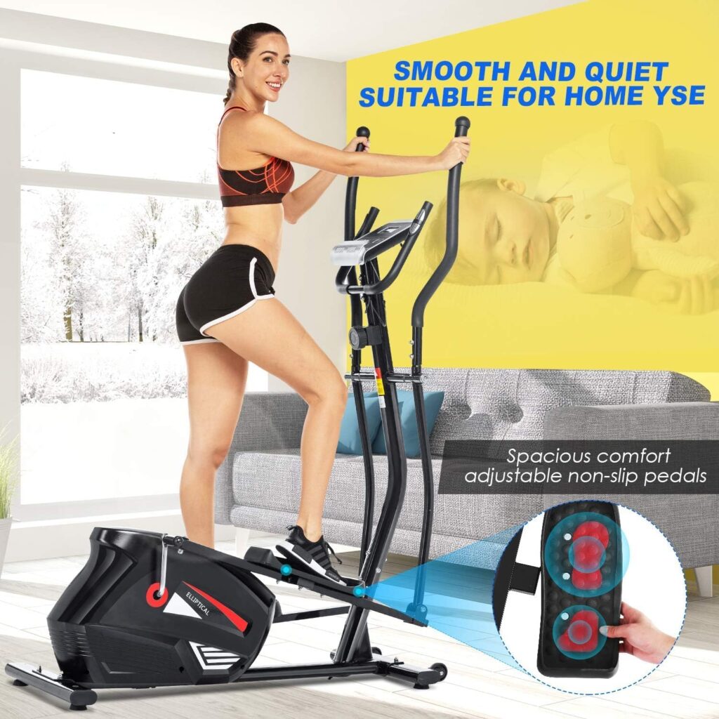 FUNMILY Heavy-Duty Elliptical Exercise Machine with APP for Home Use