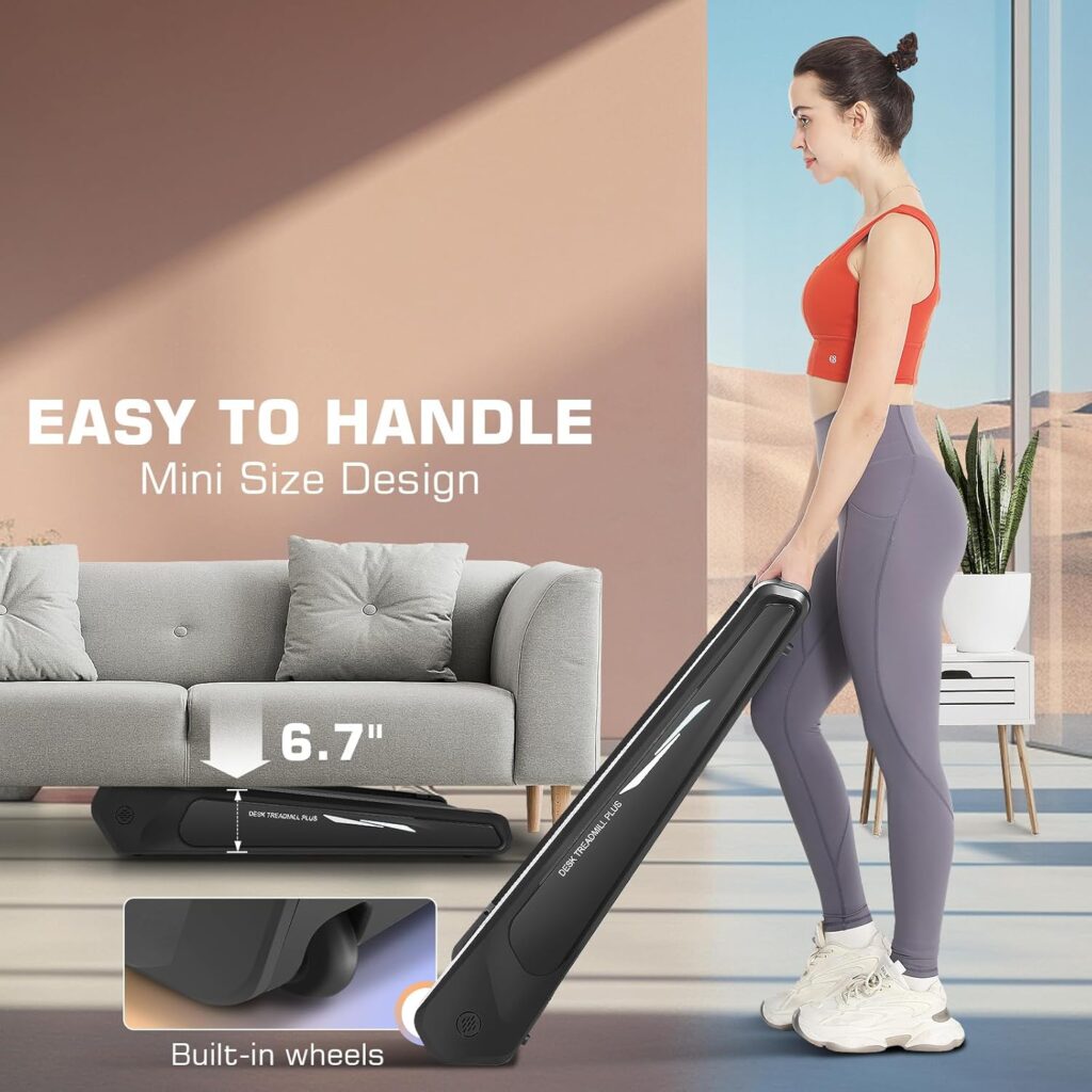compact treadmill for home and office with LED lights