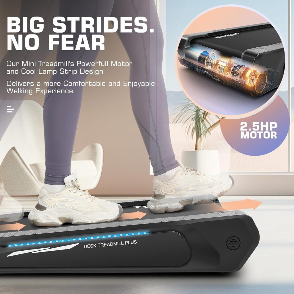 quiet walking pad with brushless motor and 2.5HP power