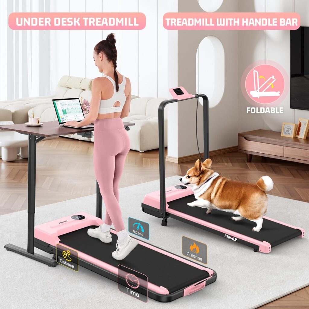 FUNMILY Compact 2-in-1 Treadmill for Home Office
