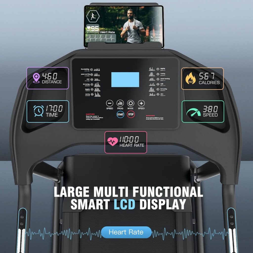 FUNMILY Heavy Duty Folding Treadmill 400 LB Capacity