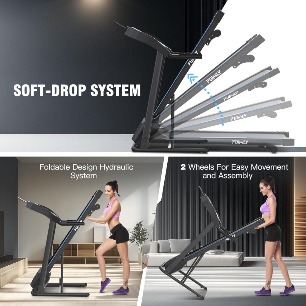 FUNMILY Incline Treadmill Foldable soft-drop system