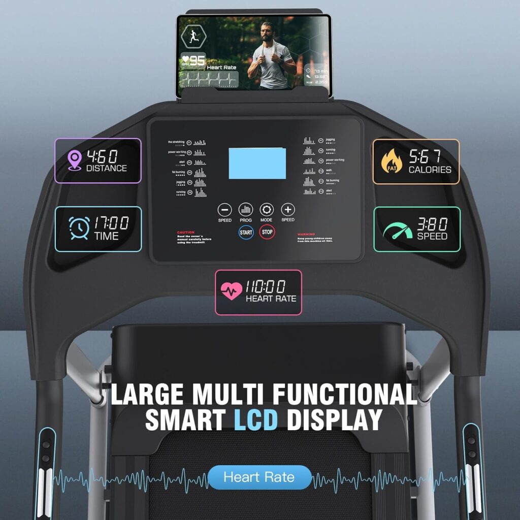 FUNMILY Treadmill with Incline, LCD Display, Dual Control Methods