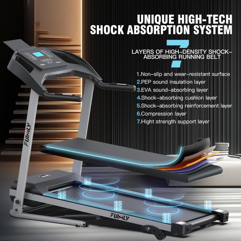 FUNMILY 3.25HP Heavy Duty Folding Treadmill for Home