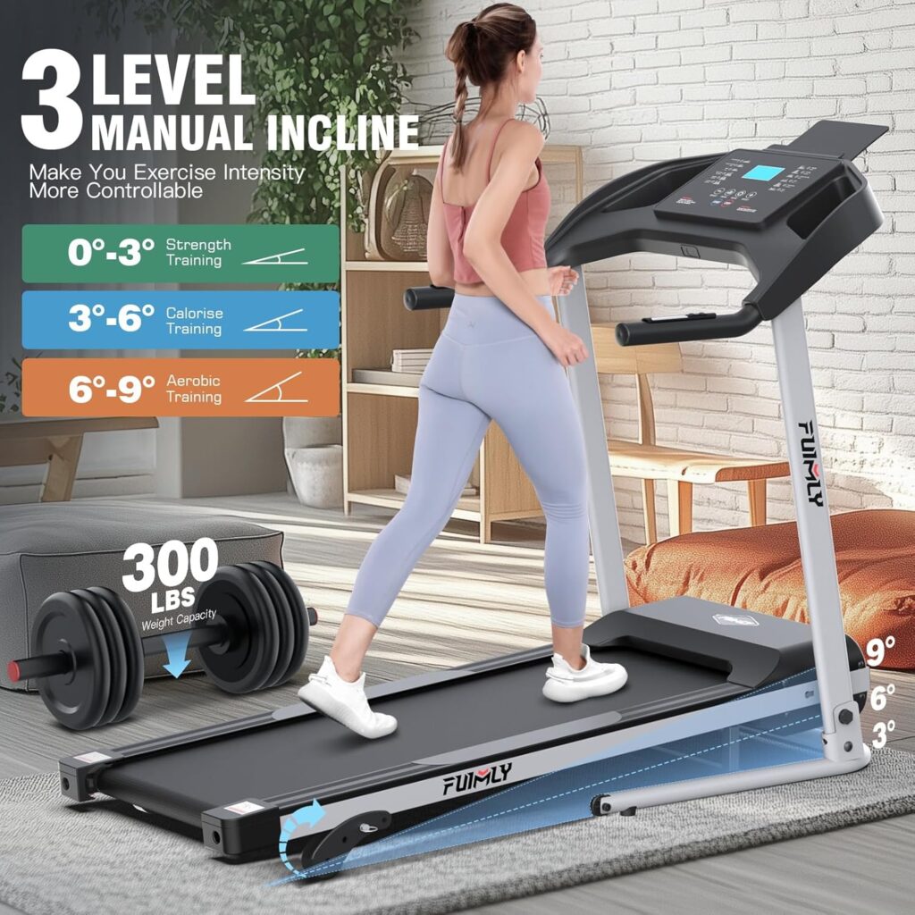 FUNMILY Treadmill with Incline, Walking Running Machine with Smart Fitness Tracking