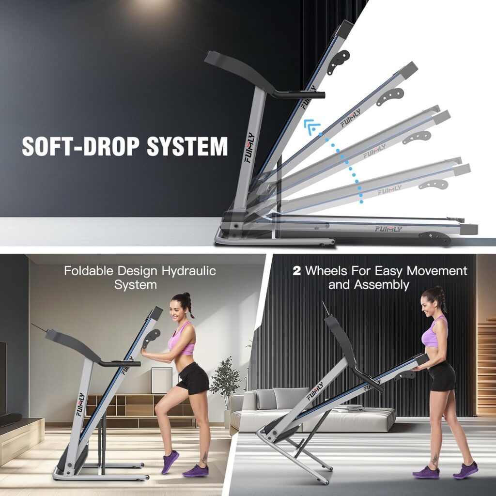 FUNMILY 3.25HP Heavy Duty Folding Treadmill for Home, Dual Control Methods