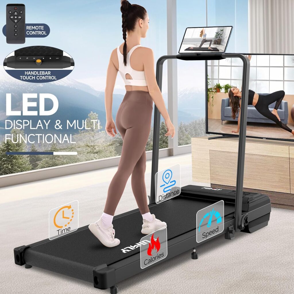 portable FUNMILY walking pad treadmill with LED touch screen display